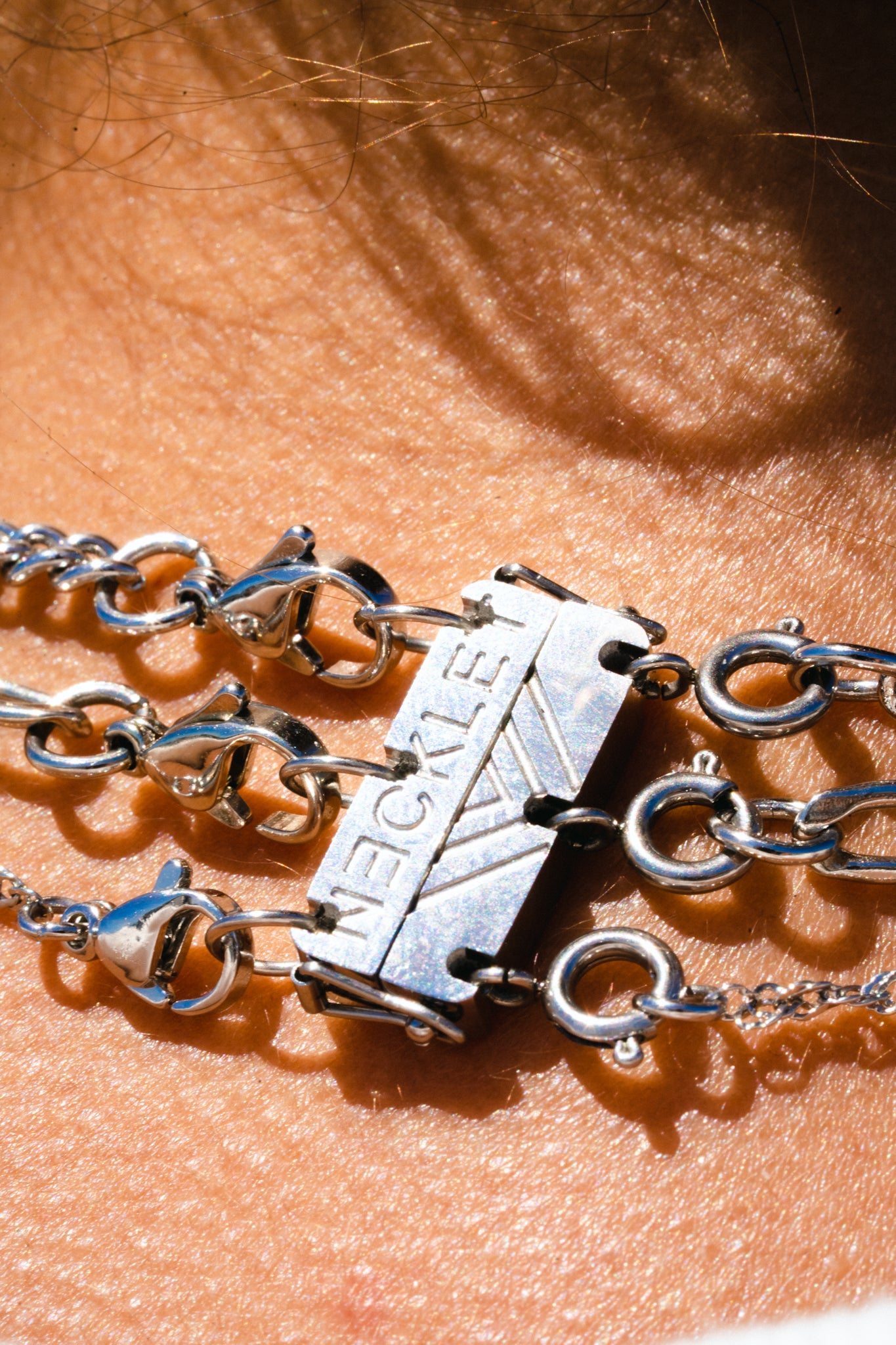 Necklet - Triple Layering Clasp With Security Latch
